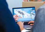 Close up of a website builder on laptop