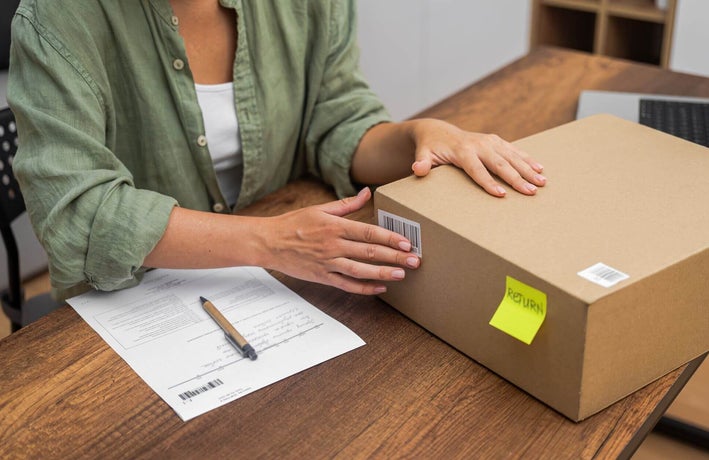 Customer organising a return