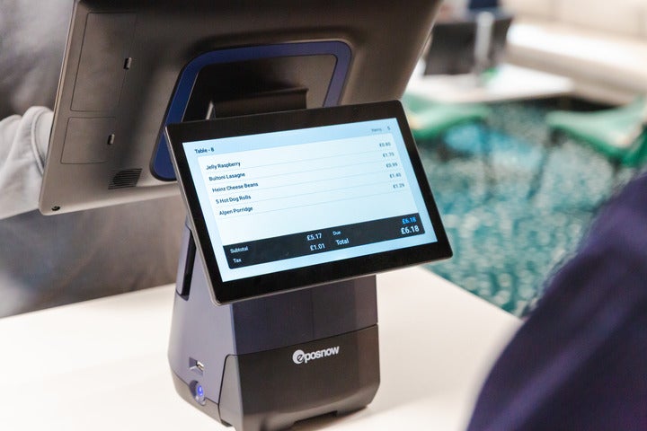A close-up of the customer facing screen on the Epos Now terminal