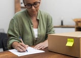 Customer filling out return form
