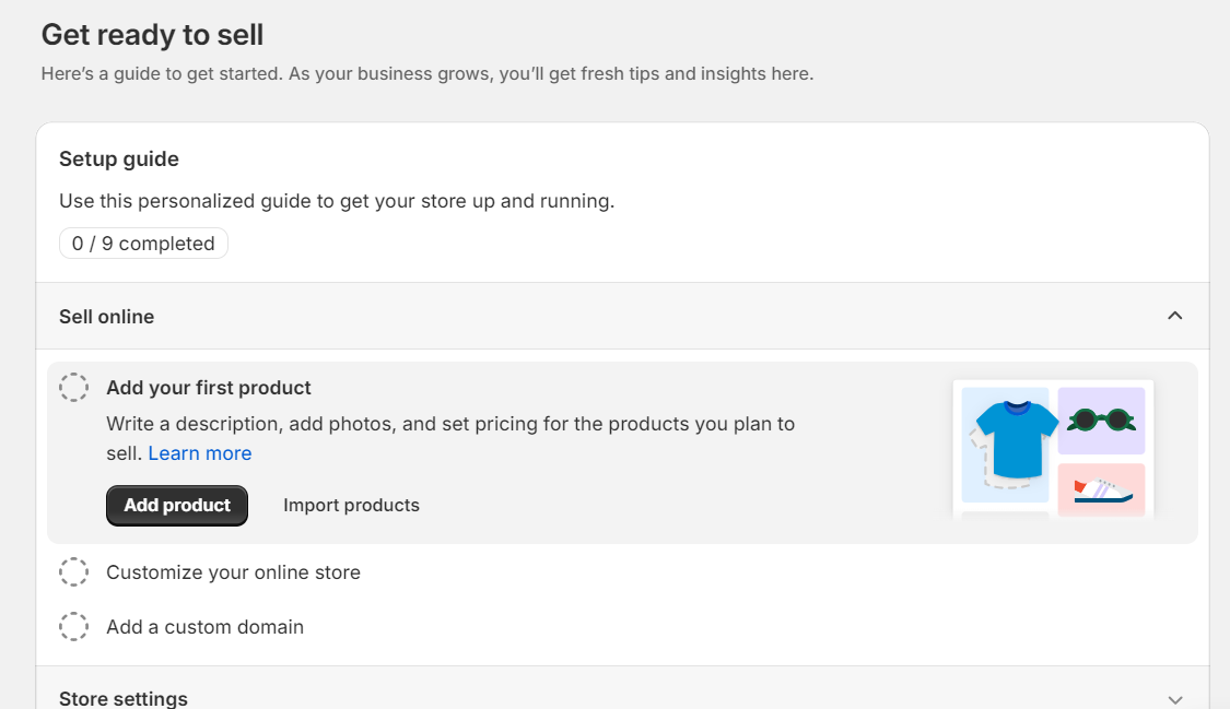 Shopify's website setup guide