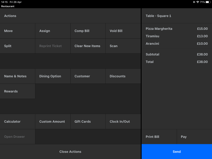 Square POS options