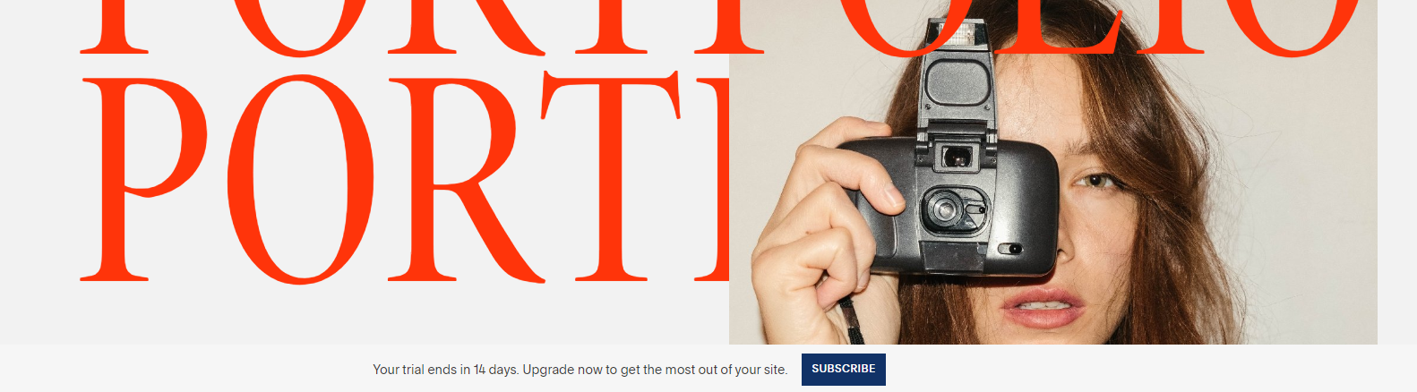 Squarespace free trial countdown visible in the website editor